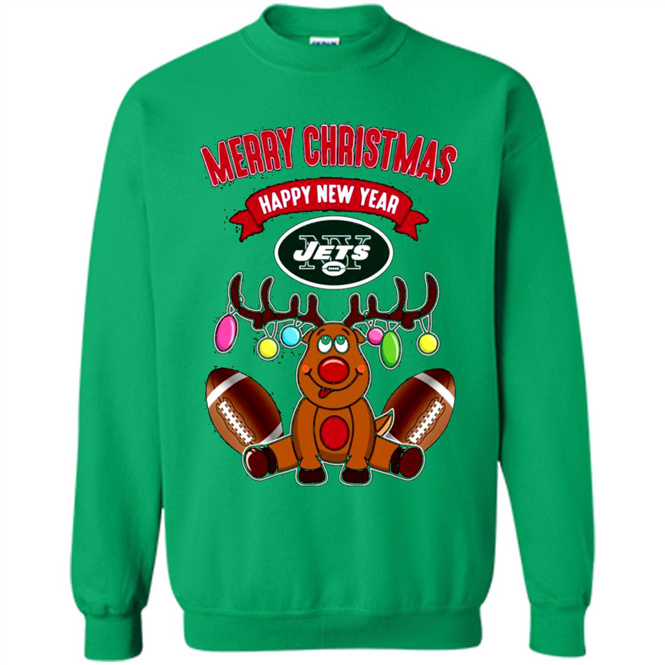 New York Jets NFL Reindeer Funny Merry Christmas And Happy New Year