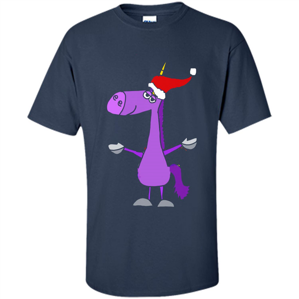 Funny Christmas Unicorn in Santa Hat - Shirt