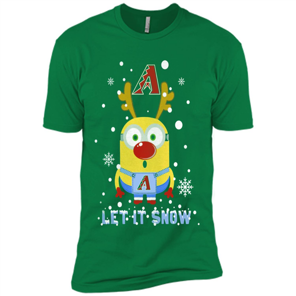 Minion Arizona Diamondbacks Ugly Christmas Sweater Let it Snow - Premium Short Sleeve T-Shirt