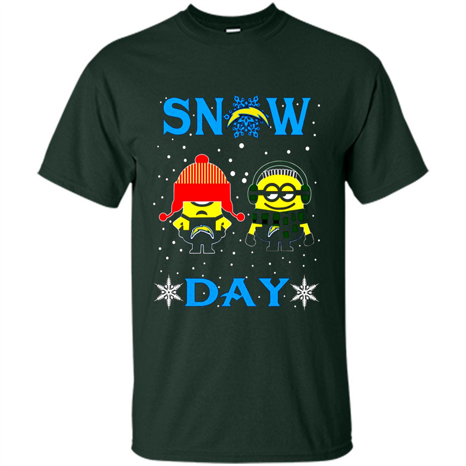 Snow Day Shirt For Los Angeles Chargers Vs Minion Fans pingpong
