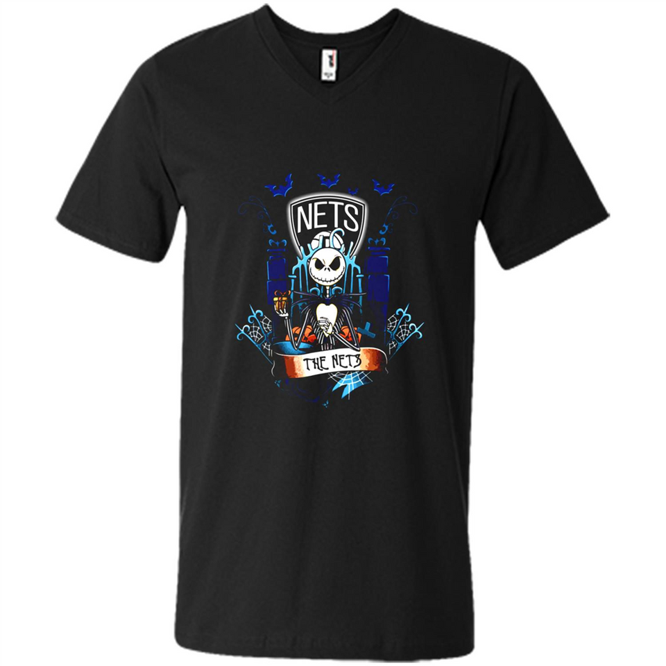 Brooklyn Nets Halloween The Nightmare Before Christmas - Men's V-Neck