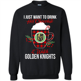 I Just Want To Drink Hot Chocolate & Watch Vegas Golden Knights Ugly Christmas Sweater PINGPONG