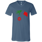 Funny Grinch Hand holding Firefighter ornament Christmas Sporty T-Shirt - Canvas Unisex V-Neck