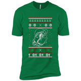 Christmas Ugly Sweater Fishing Ugly Christmas Sweater - Premium Short Sleeve T-Shirt