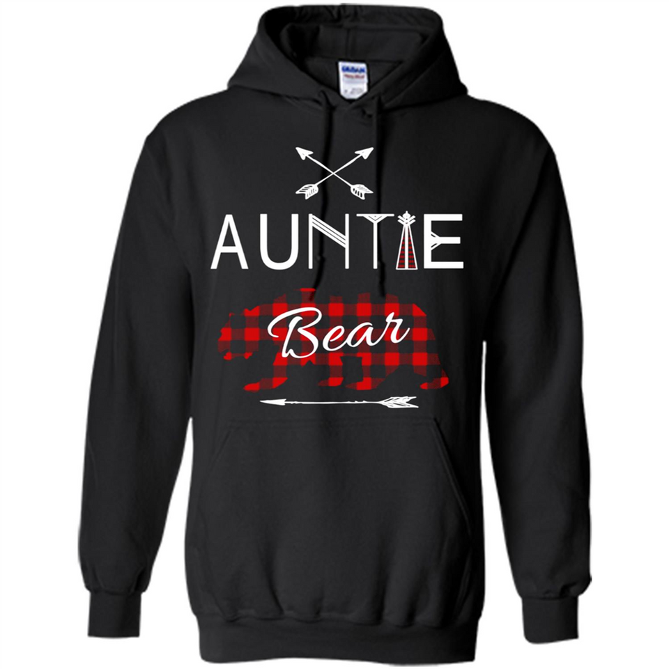 Aunt Shirt Buffalo Plaid Family Camp Bear Tee - Hoodie