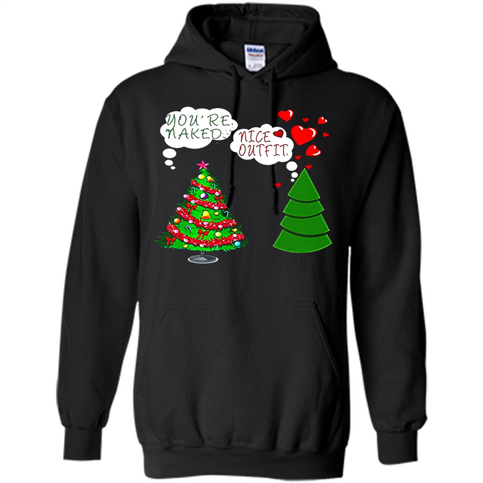 Fir Loves Christmas Tree Funny Undecorated Joke - Hoodie