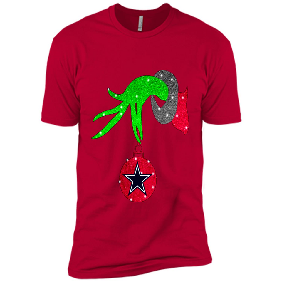 GRINCH HAND HOLDING DALLAS COWBOYS GLITTER CHRISTMAS PINGPONG