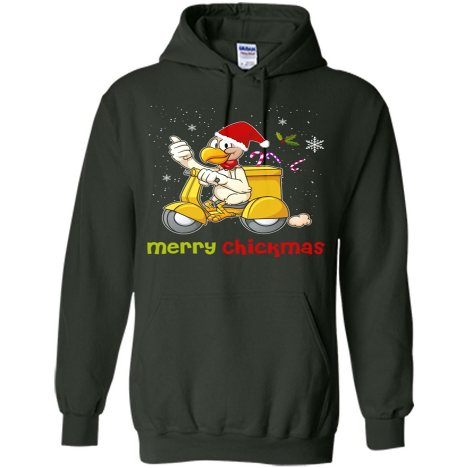 Funny Santa Christmas Chicken Shirt - Merry Chickmas - Hoodie