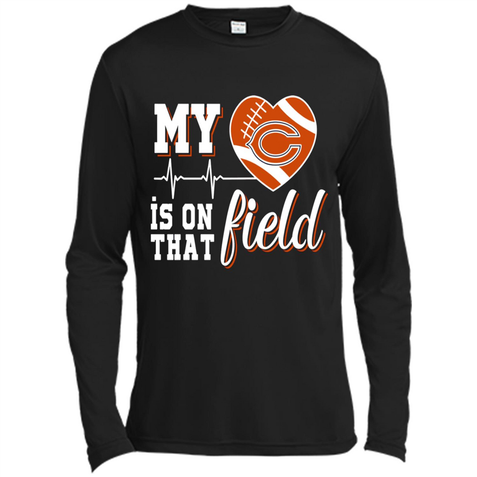 Chicago Bears Football My Heart is on that Field - Canvas Long Sleeve T-Shirt