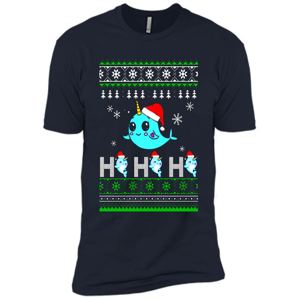 Narwhal christmas sweatshirt hoodie long PINGPONG - Premium Short Sleeve T-Shirt
