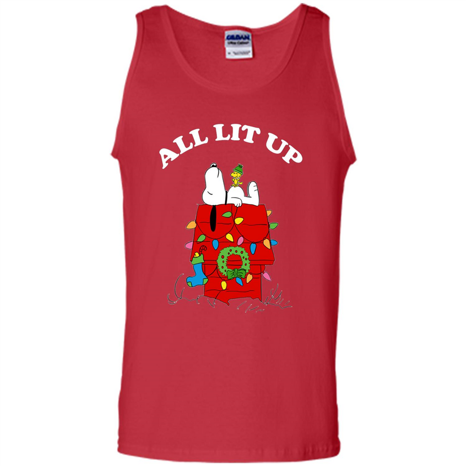 Peanuts By Schulz Snoopy Young Men_s Christmas SweatShirt - Tank Top