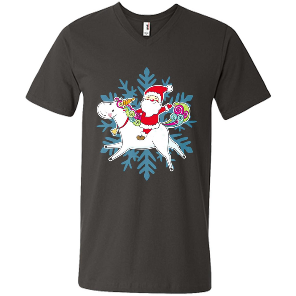 Unicorn And Santa Christmas 1 - Men's V-Neck