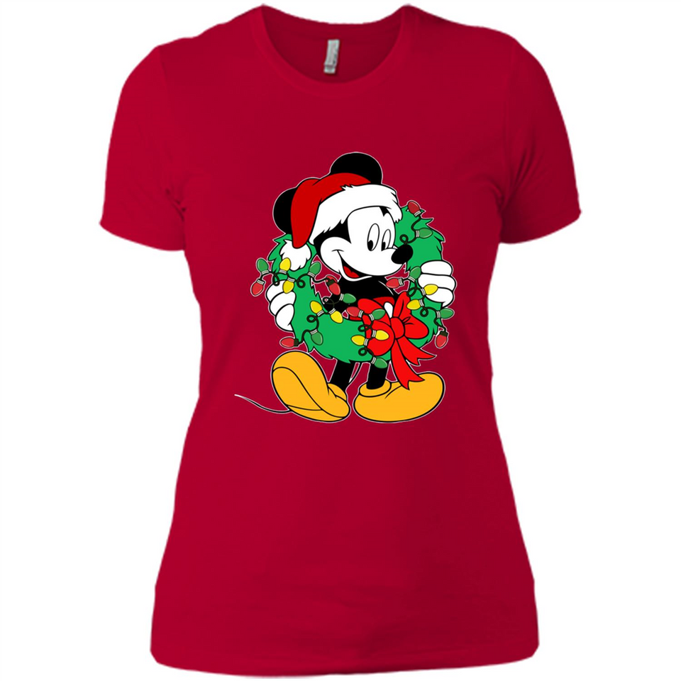 Mickey Mouse Merry Christmas Disney Sweatshirt - Ladies' Boyfriend T-Shirt