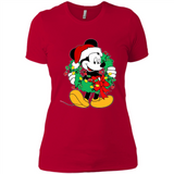 Mickey Mouse Merry Christmas Disney Sweatshirt - Ladies' Boyfriend T-Shirt