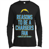 Reasons to be a Los Angeles Chargers Fan Complete List on Back - Canvas Long Sleeve T-Shirt