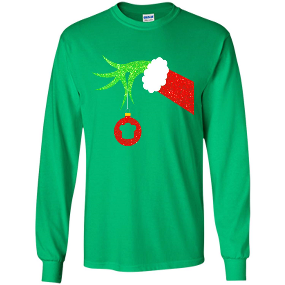 Funny Grinch Hand Holding Chef Ornament Christmas PING PONG