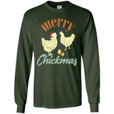 Christmas Chicken Vintage Shirt Funny Santa Hen Farmer Lover - Long Sleeve T-Shirt
