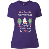 This Fighter Pilot Loves Christmas Tree Shirt with Snowman