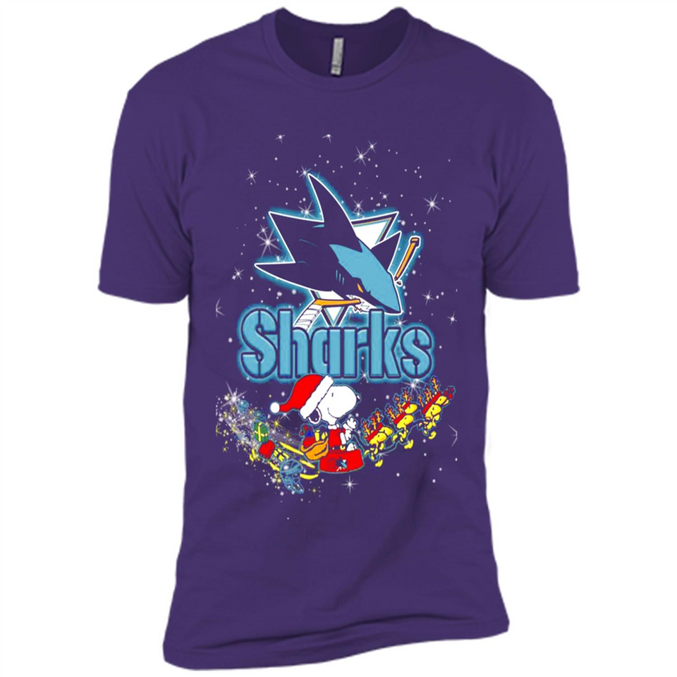Snoopy Christmas San Jose Sharks - Premium Short Sleeve T-Shirt