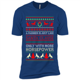 Funny Farmers Gift Ugly Santa Claus Horsepower - Premium Short Sleeve T-Shirt