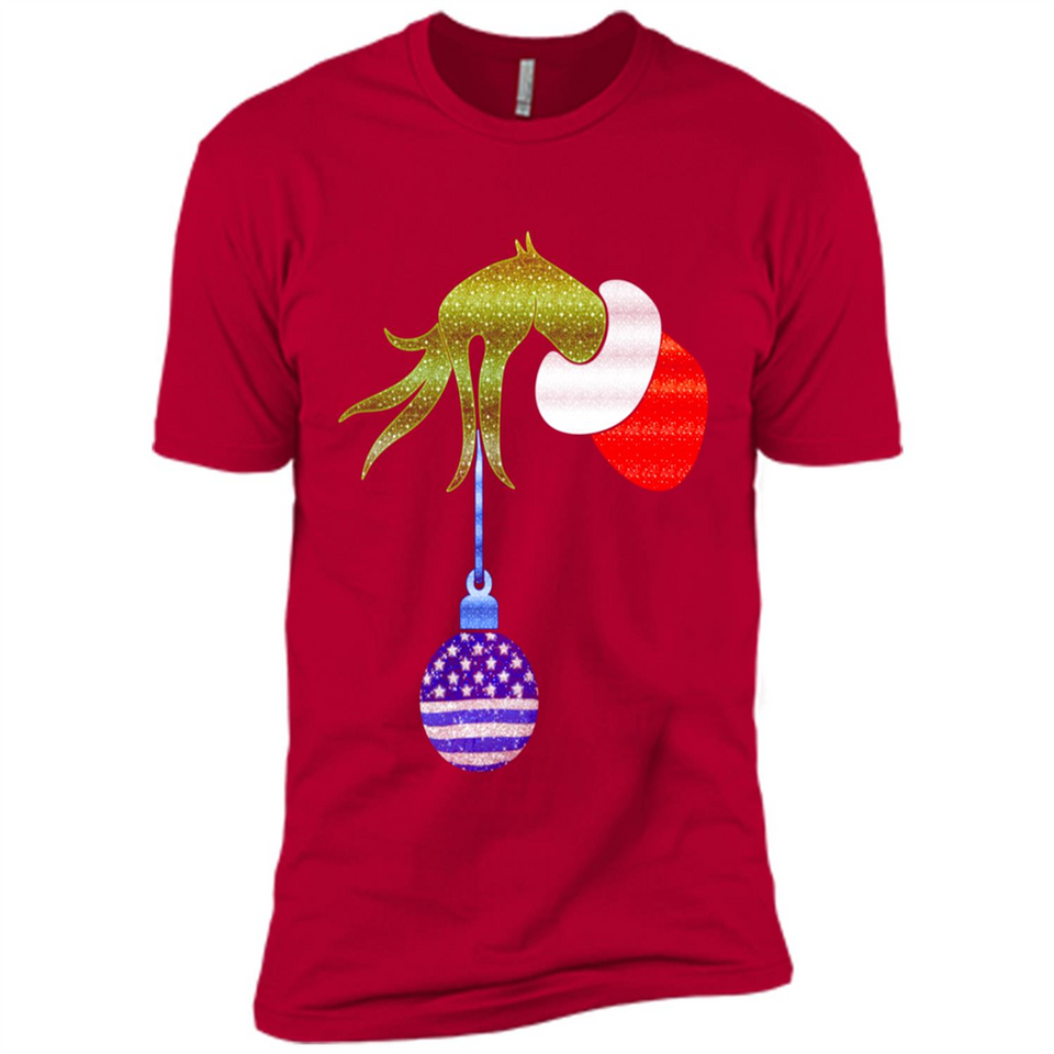 Grinch Holding American Flag ornament Christmas