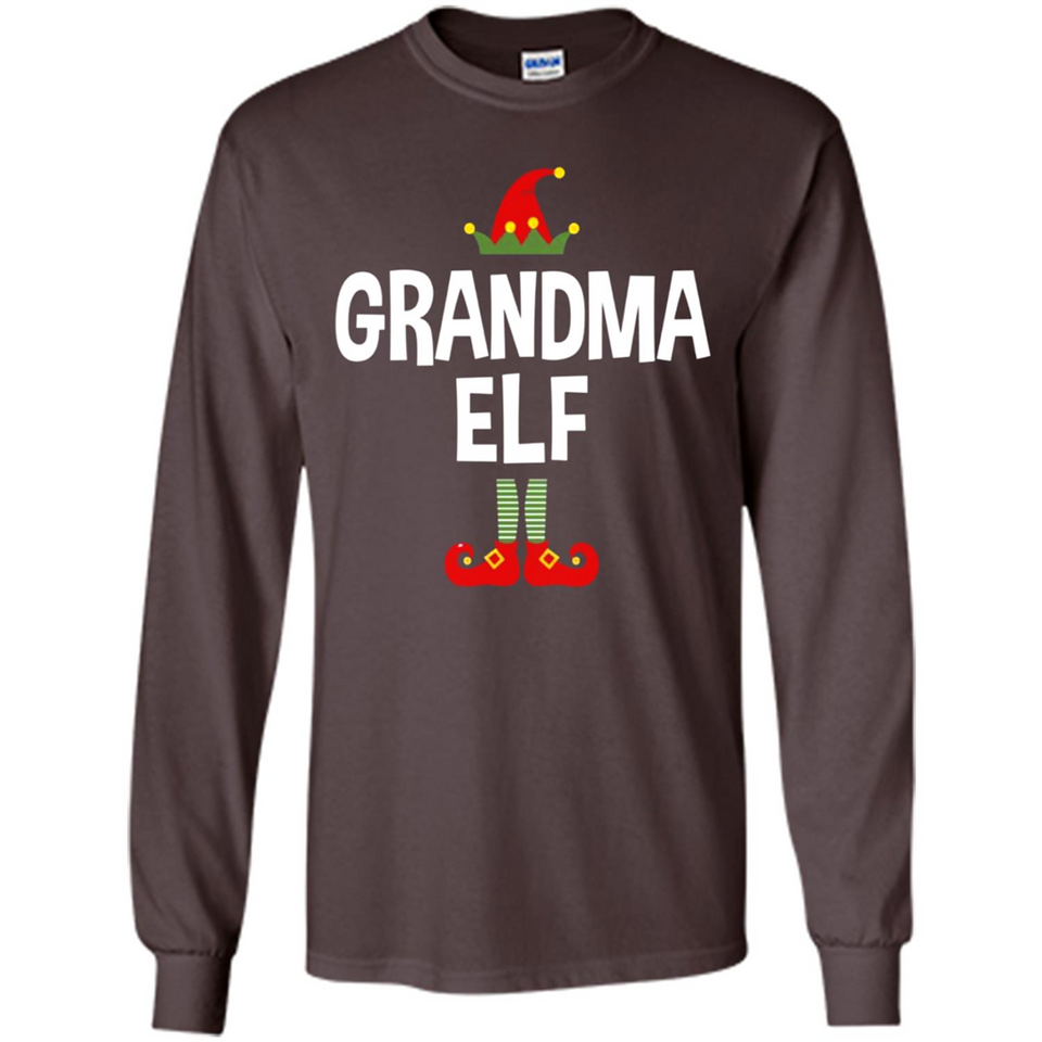 Grandma Elf Shirt -Family Matching Christmas Pajamas - Long Sleeve T-Shirt