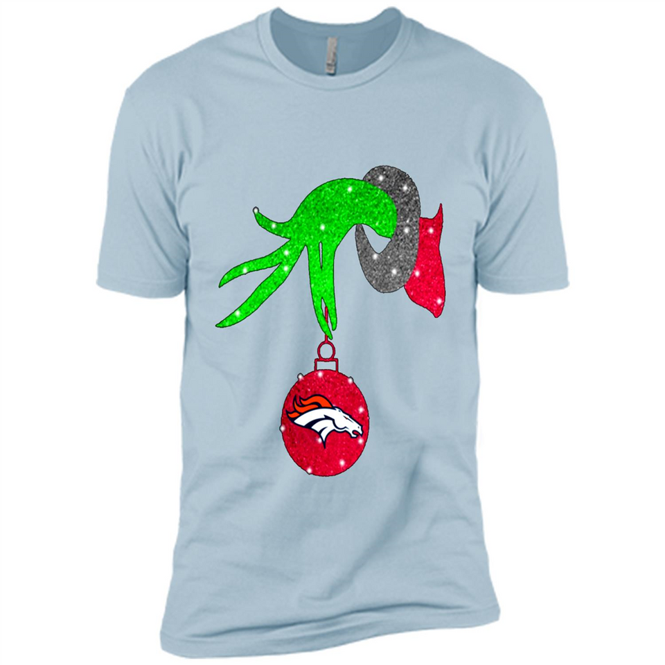 GRINCH HAND HOLDING DENVER BRONCOS GLITTER CHRISTMAS PINGPONG