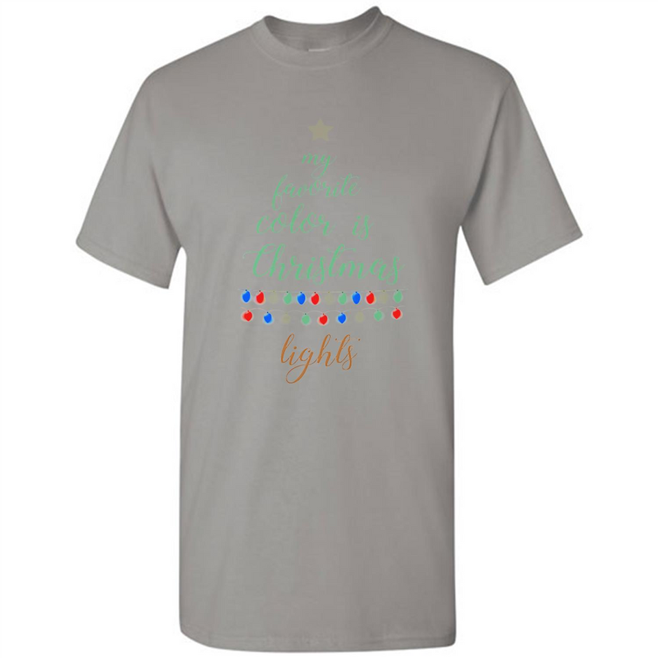 My Favorite Color is Christmas Lights Xmas Sporty T-Shirt - Shirt