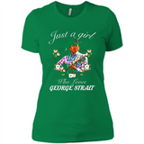 Just a Girl Who Loves Music George Strait Shirt PINGPONG - Ladies' Boyfriend T-Shirt