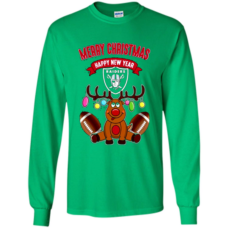 Oakland Raiders NFL Reindeer Funny Merry Christmas And Happy New Year