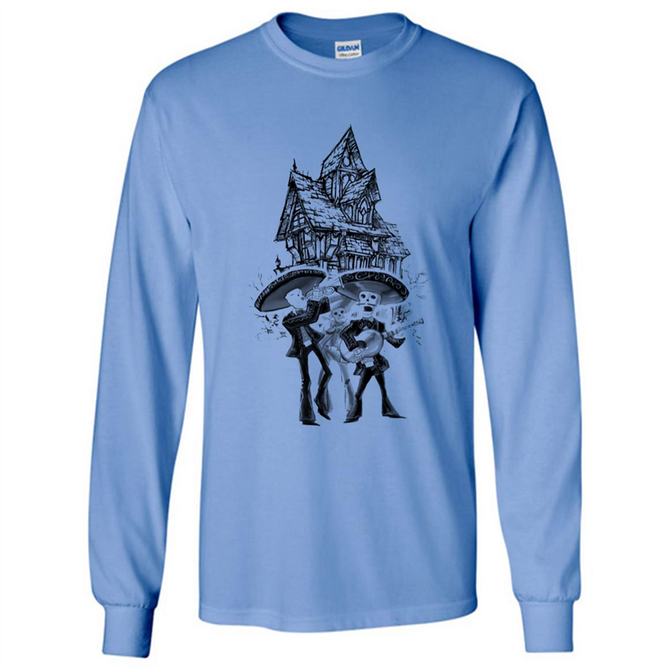 Mariachi Skeleton Shirt Dia De Los Muertos Tequila - Long Sleeve T-Shirt