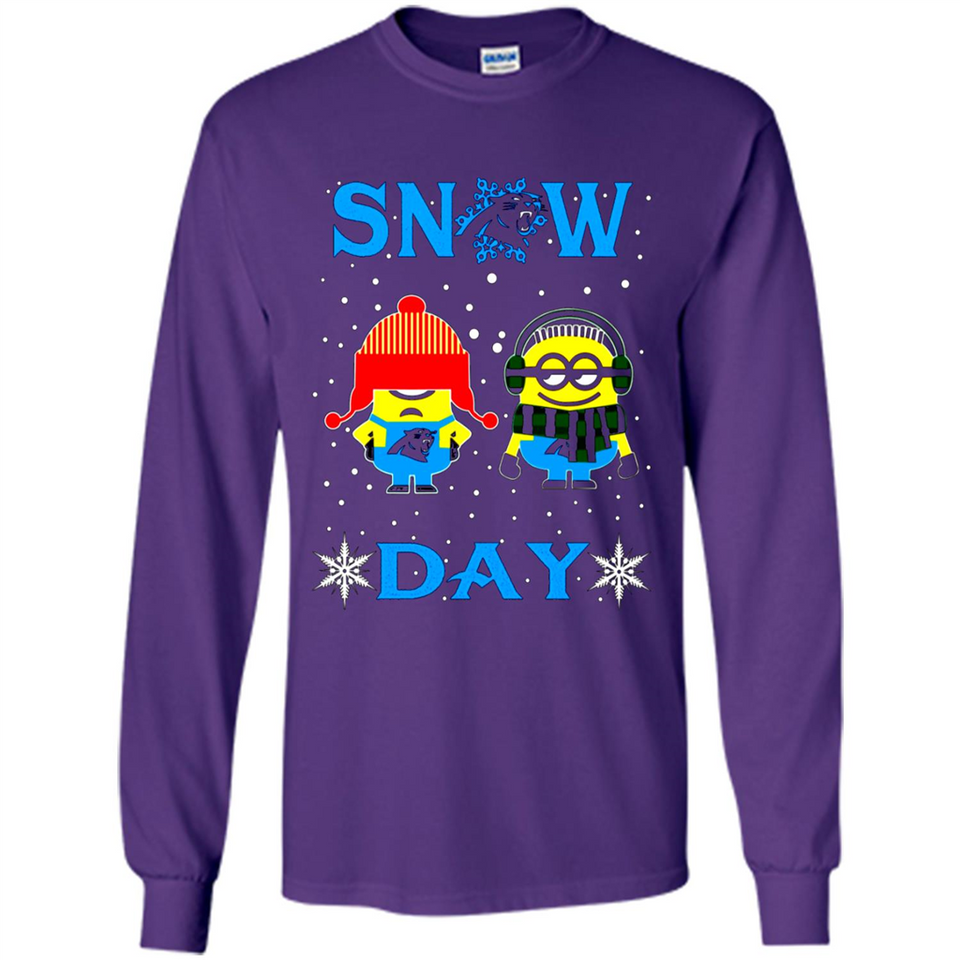 Snow Day Shirt For Carolina Panthers Vs Minion Fans pingpong