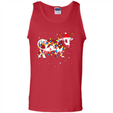 Christmas Lights Cow Wearing Santa Hat Funny Xmas Sweatshirt - Tank Top