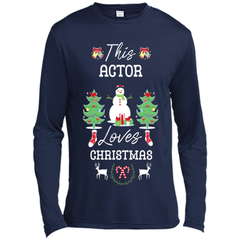 This Actor Loves Christmas Tree Shirt with Snowman