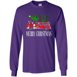 Firetruck Santa Sleigh Merry Christmas Firefighter - Long Sleeve T-Shirt