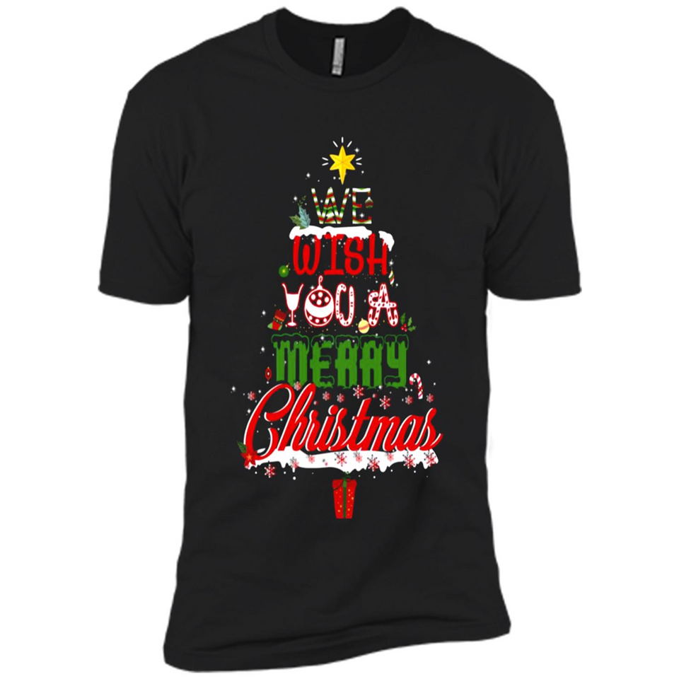 We Wish You A Merry Christmas Funny Pine Gift Sleeve - Premium Short Sleeve T-Shirt