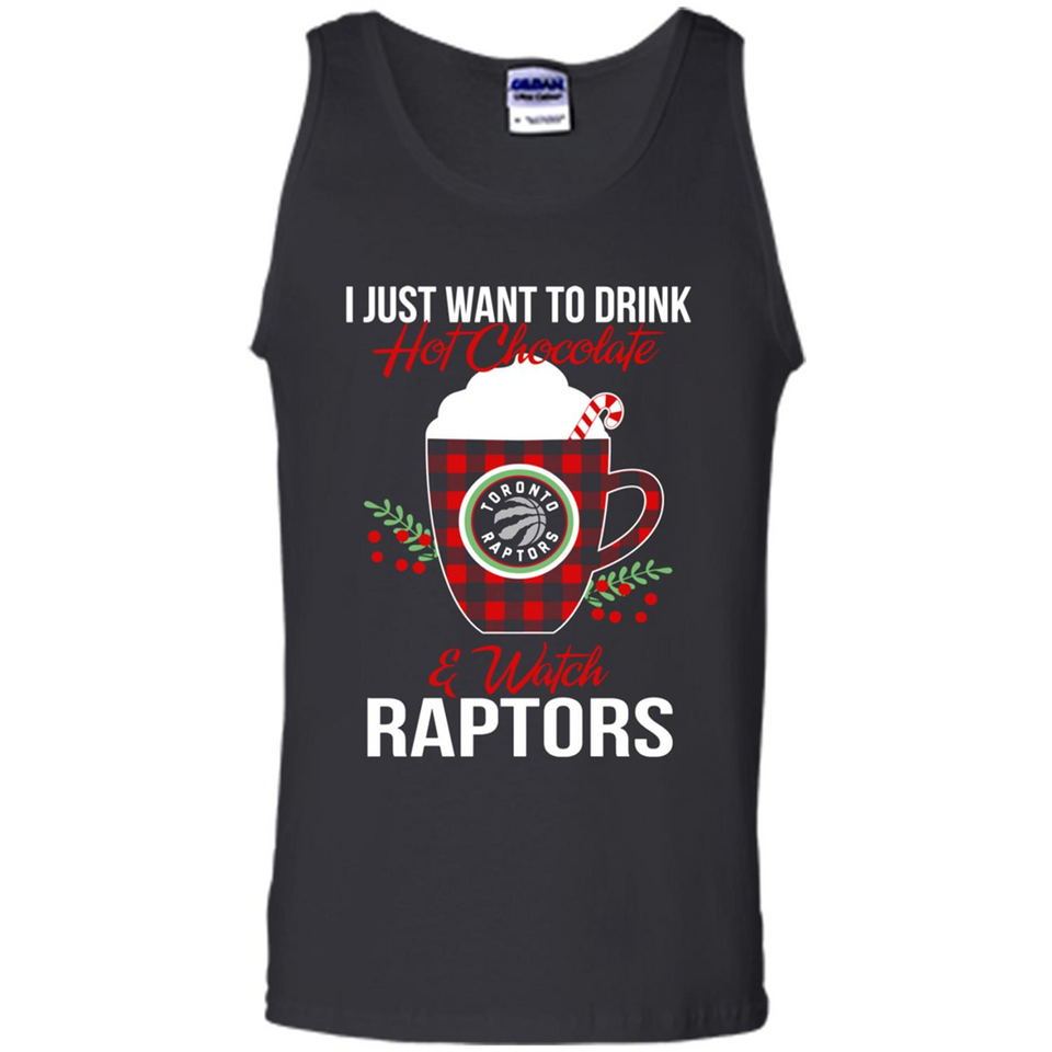 I Just Want To Drink Hot Chocolate & Watch Toronto Raptors Ugly Christmas Sweater PINGPONG