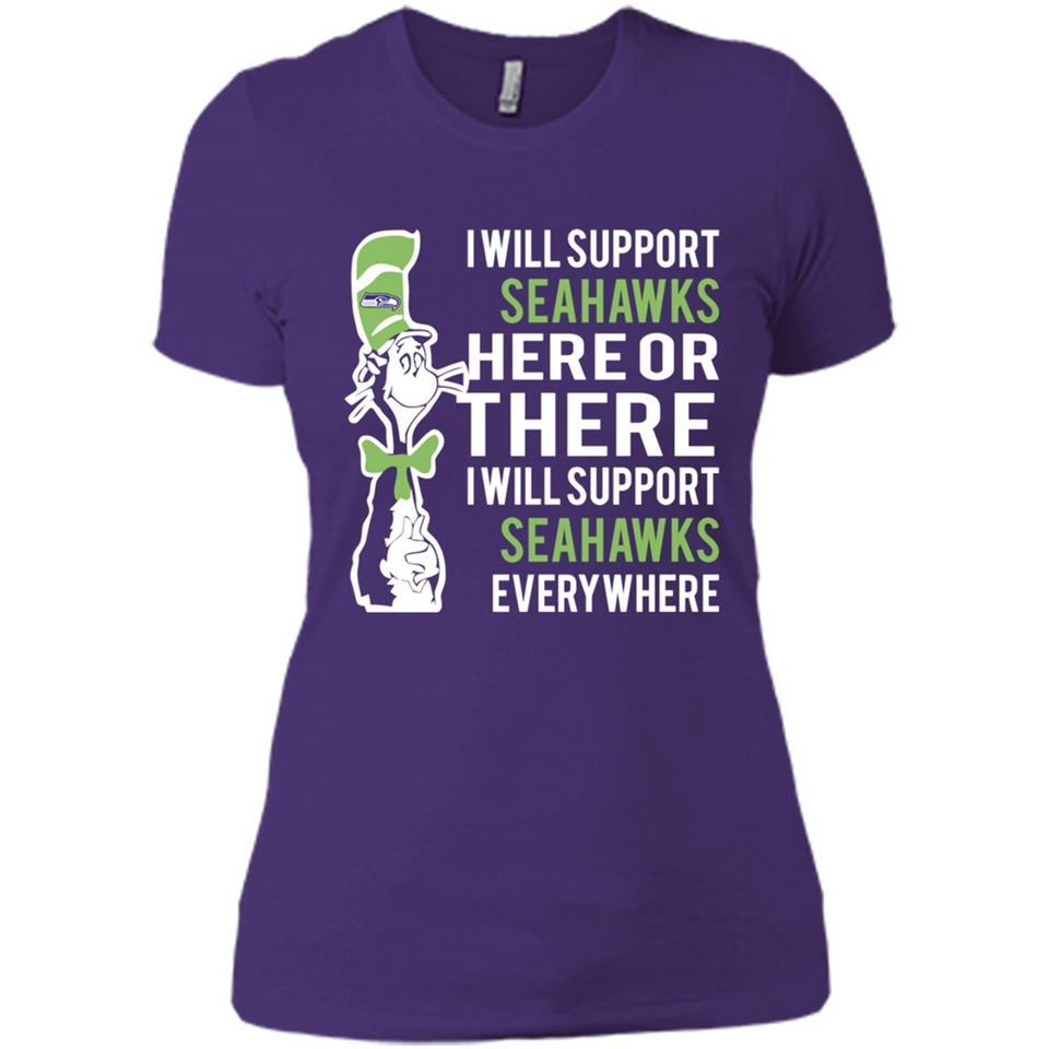 Shirt For Dr Seuss Cat And Seattle Seahawks Fans - Ladies' Boyfriend T-Shirt