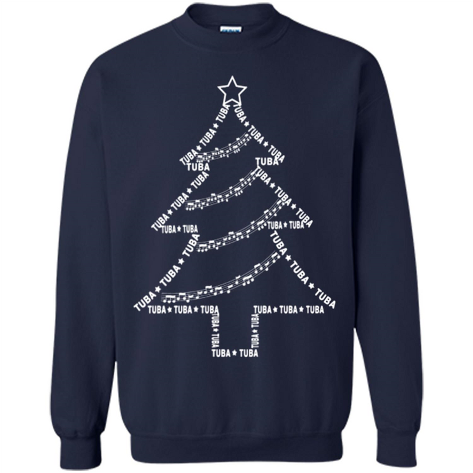 Tuba Text Christmas Tree Musical Instrument Holiday 1