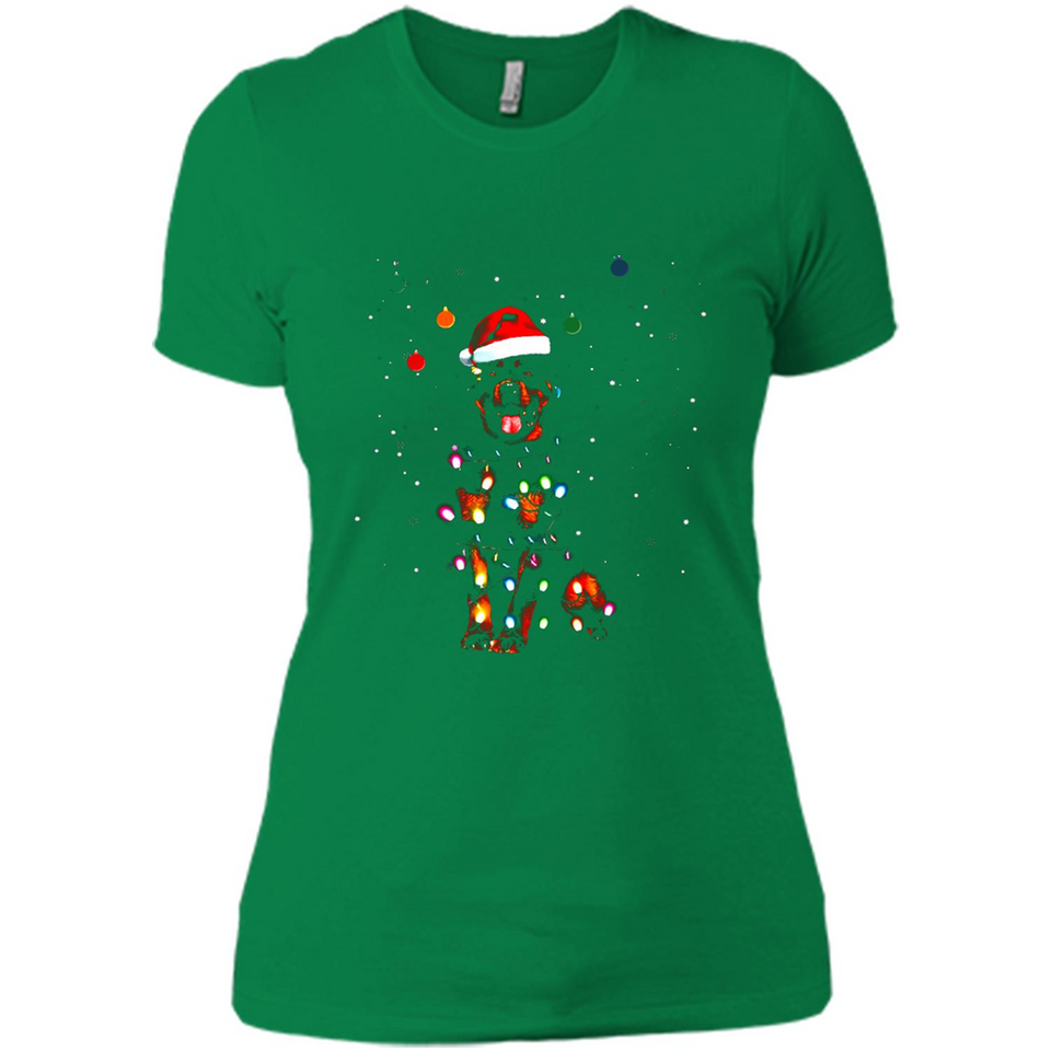 Rottweiler Santa Lights Christmas Dog Xmas Sweatshirt - Ladies' Boyfriend T-Shirt