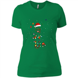 Rottweiler Santa Lights Christmas Dog Xmas Sweatshirt - Ladies' Boyfriend T-Shirt