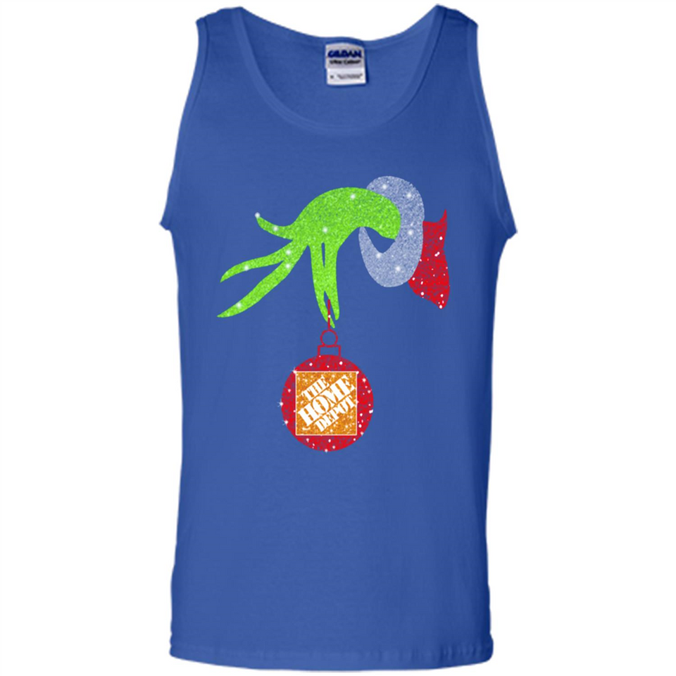 Grinch hand holding Logo HomeDepot Glitter Christmas - Tank Top