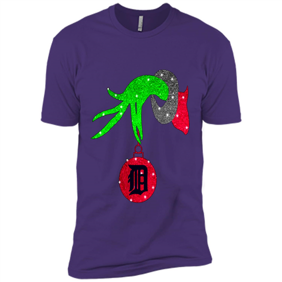 GRINCH HAND HOLDING DETROIT TIGERS GLITTER CHRISTMAS PINGPONG