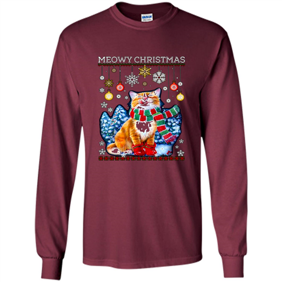 Meowy Christmas Ugly Funny Cats Lover PINGPONG