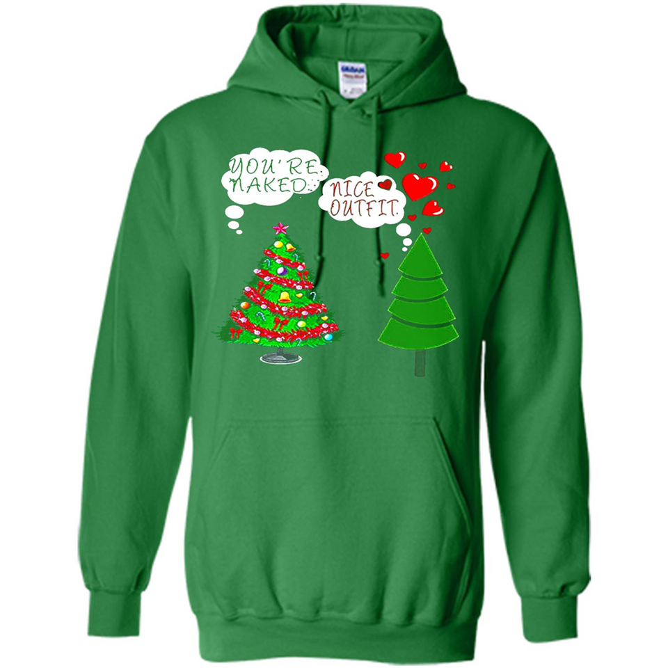 Fir Loves Christmas Tree Funny Undecorated Joke - Hoodie