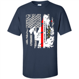 Paradise California Firefighter Thin Red Line Funds Youth T-Shirt PINGPONG - Shirt