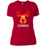 Donner Reindeer Santa Claus Funny Xmas Holiday T-Shirt - Ladies' Boyfriend T-Shirt