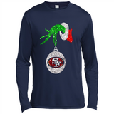 Amazing tee San Francisco 49ers Glitter Grinch Monogram Ornament Christmas Gift - Canvas Long Sleeve T-Shirt