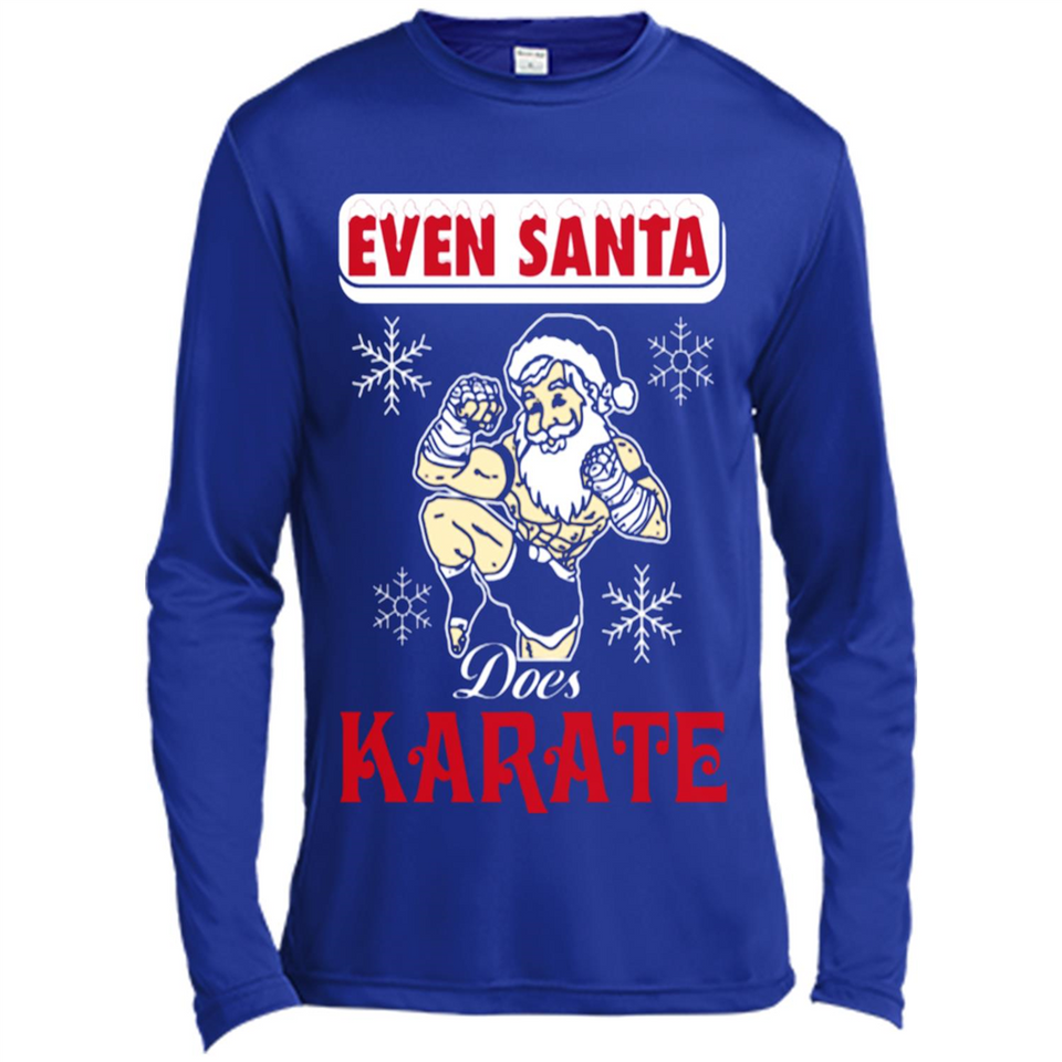 Even Santa Does Karate - Funny Karate - Canvas Long Sleeve T-Shirt