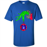 GRINCH HAND HOLDING DUKE BLUE DEVILS GLITTER CHRISTMAS PINGPONG